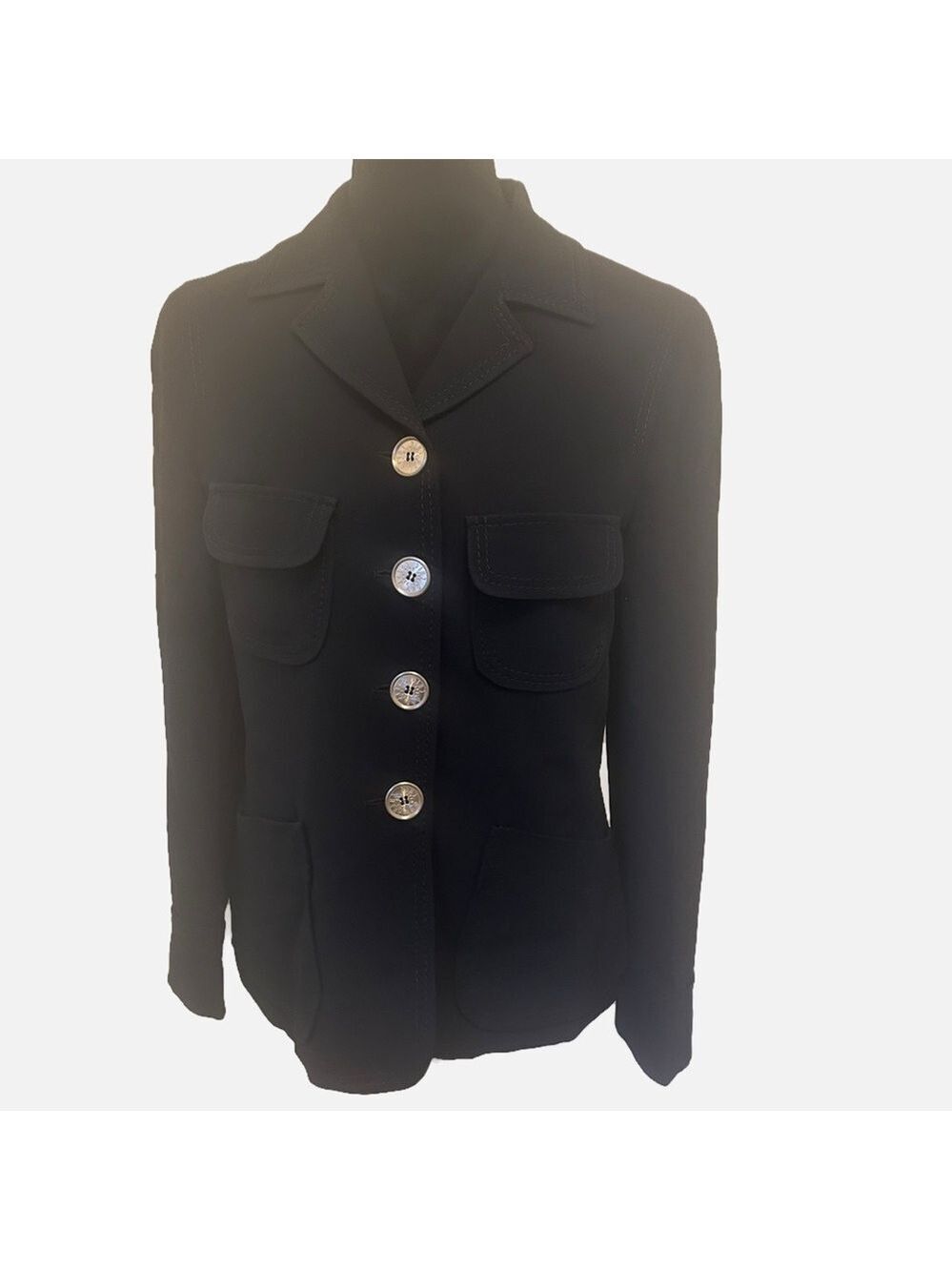 VTG Moschino Cheap and Chic Womenโs 44 Classic Black Button-Up Blazer Jacket